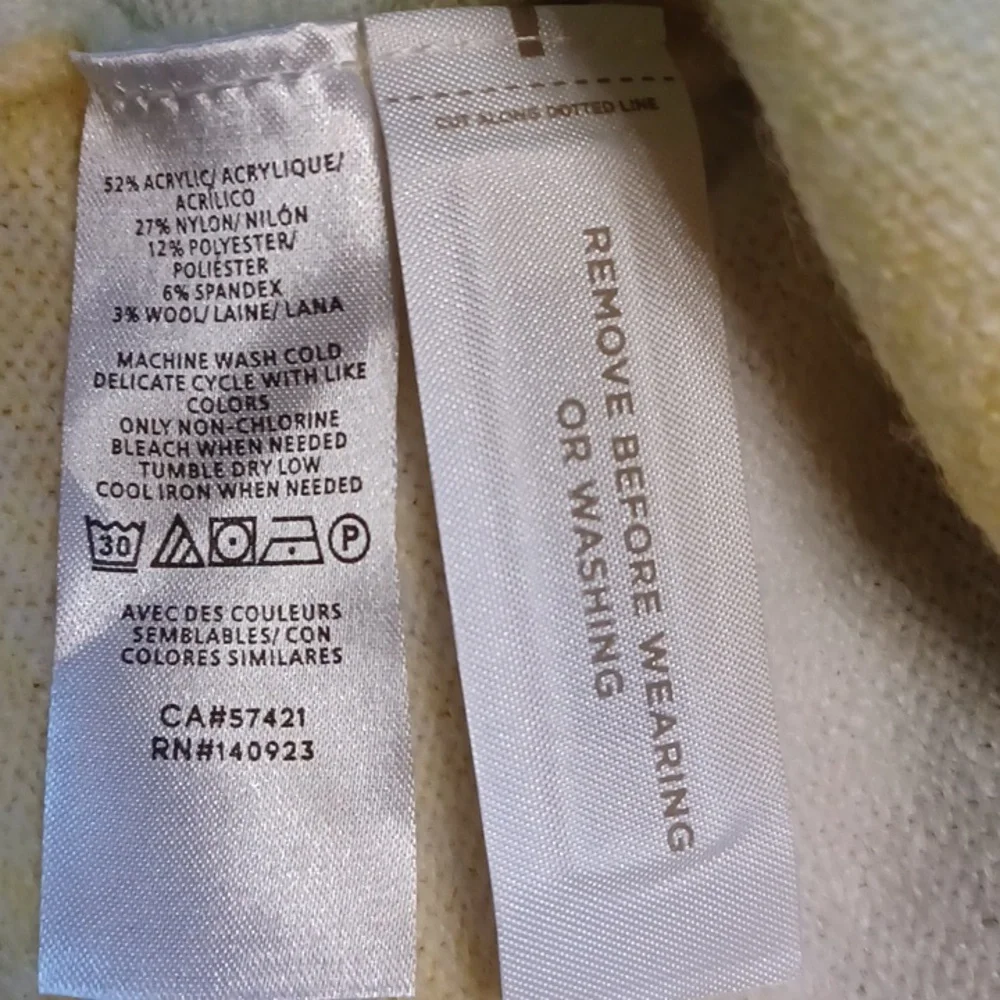 Loft Space Dyed Crew Neck Sweater in Yellow,  White, Blue/Green Size L NWT - Picture 5 of 8